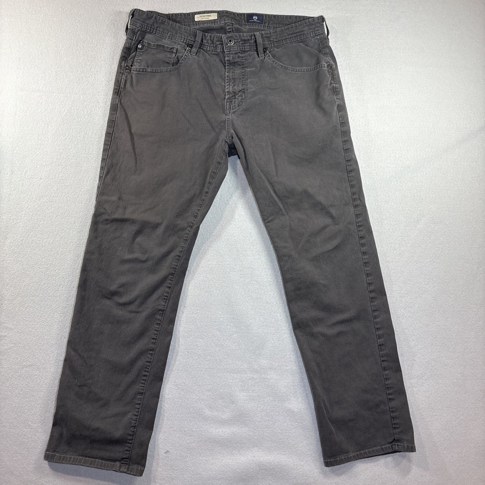 AG Adriano Goldschmied Pants Mens 36 Gray The Matchbox Slim Straight Chino Khaki